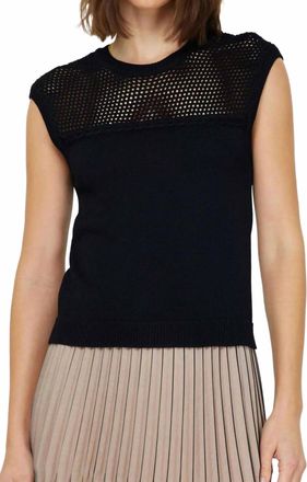 Current Air Womens Stitched Sleeveless Sweater In Black