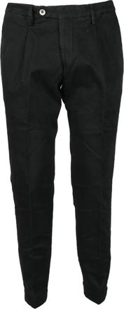 Michael Coal Katoen Elastaan Broek - Heren - Slim Fit Broeken - Zwart - W33 - Katoen - Broeken