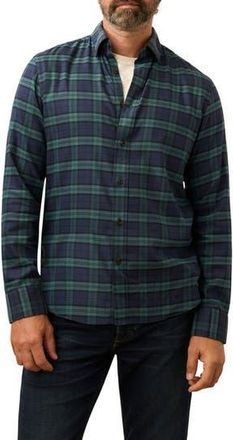 Faherty The Movement Stretch Cotton Blend Twill Button-Up Shirt in Harbor Blackwatch Plaid at Nordstrom Rack, Size Small
