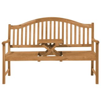 Beliani Banco De Jard&iacute;n De Madera De Acacia 3 Plazas Mesa De Caf&eacute; Exterior Hilo