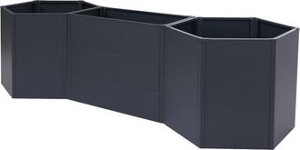 Hhg [nunca Usado] Juego De 3 Jardineras Elevadas Hhg-460, Jardineras Met&aacute;licas Elevadas Para Verduras/plantas, Jardineras, Maceteros De Acero 77 X 286 X 8