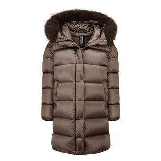 Bomboogie Piumino Lungo con finitura cir&eacute; - - Coats - Donna - Marrone - 2XL