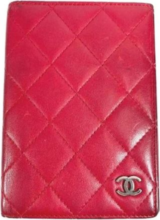 Chanel Pre-owned Vintage Portemonnee - Dames - Vintage Accessoires - Rood - ONE Size - Leer - Vintage