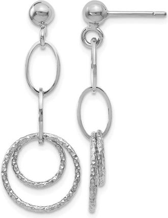 Diamond2Deal 14K White Gold Drop Dangle Earrings