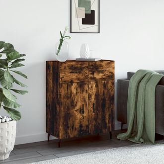vidaXL Vidaxl - Aparador De Madera De Ingenier&iacute;a Roble Ahumado 69,5x34x90 Cm