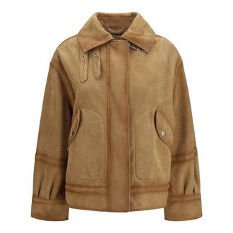 Ermanno Scervino Heritage Detail Suede Aviator Bomber Jacket - Dames - Jassen - Bruin - Maat: XS Su&egrave;de