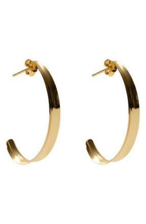 Argento Vivo Thin Concave Hoop Earrings in Gold at Nordstrom Rack