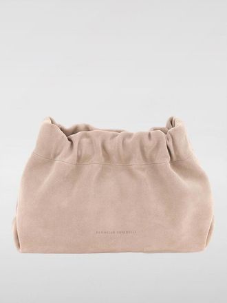 Brunello Cucinelli Sabbia Suede Gathered Clutch Bag
