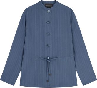 Emporio Armani Jaka met diepe split op de rug - Dames - Zomerjassen - Blauw - M - Satijn - Jassen
