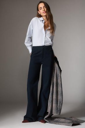 Paige Leenah High-Rise Wide-Leg Jeans Pants