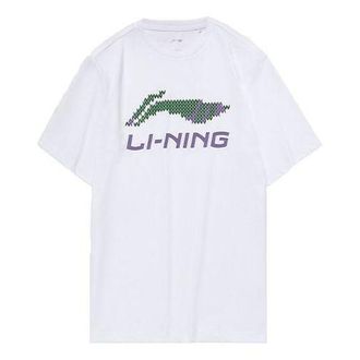 Li-Ning Logo Alphabet Round Neck Short Sleeve White AHSP495-10