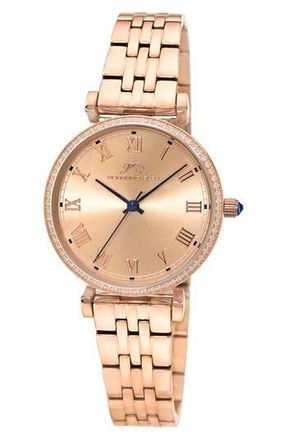 Porsamo Bleu Emma Sunray Dial Bracelet Watch in Rose Tone/Rose Tone at Nordstrom Rack