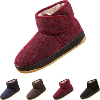 Generic Womens Winter Snow Boots Size 6 with Hook and Loop Closure, Slip Resistant Outdoor Shoes, Women Men Outdoor Comfortable Warm Fur Lined Boots for Cold 