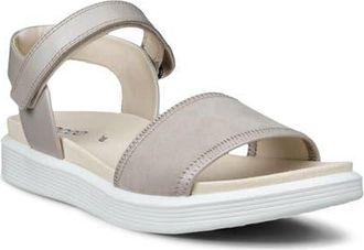 Ecco Soft Two Strap Sandal in Metallic/Limestone at Nordstrom, Size 10-10.5Us