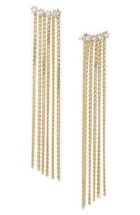 Nadri Cleo Fringe Drop Earrings in Gold at Nordstrom