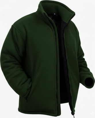Generic Mens Classic Fleece Jacket Coat Work Leisure Sports Casual Anti Pill Work Winter Extra Thick Heavy Duty Padded Full Zip UK Sizes S-2XL (GREEN, XL)
