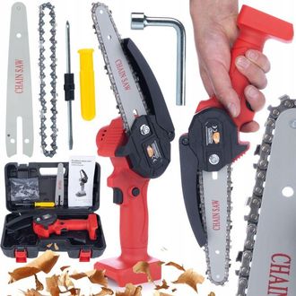 OEM Sierra El&eacute;ctrica A Bater&iacute;a Rosfix Red Piranha Rp21v (body) Con Cadena Y Espada De 4, Serie Animal