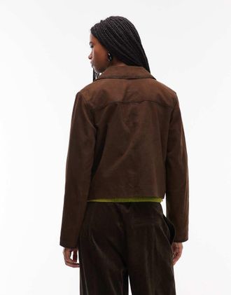 Veste Blouson Vintage En Daim Patchwork Années 80 - Taille L - Occasion Très Bon état