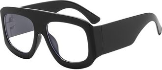 Generic Square Large Frame Mens Sunglasses Outdoor Commuter Womens Sun Glasses(Clear)