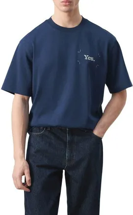 Mango x Fantastic Man Yes Graphic T-Shirt in Ink Blue at Nordstrom, Size X-Large