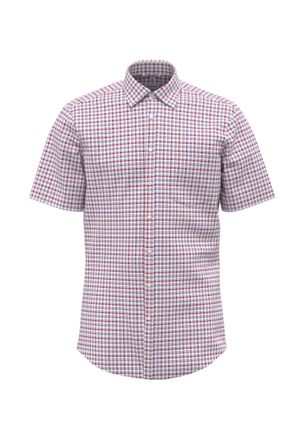 Seidensticker Businesshemd SEIDENSTICKER Regular, Herren, Gr. S38, normale &Auml;rmell&auml;ngen, rot, 100% Baumwolle, kariert, regular fit, gerader Abschluss, Hemden Busines