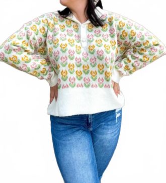 So Me Buttoned Up Sweater In Multi