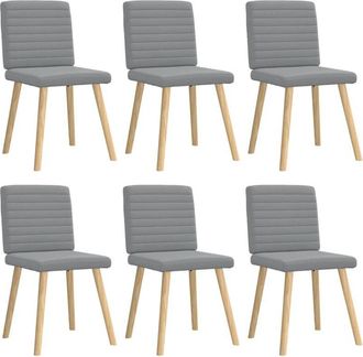 vidaXL Vidaxl - Sillas De Comedor 6 Unidades De Tela Gris Claro