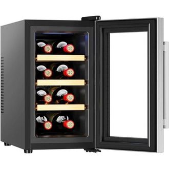 Cecotec Cecotec Vinoteca 8 Botellas Bolero Grandsommelier 830 Coolwood, Termoel&eacute;ctrica, Bajo Nivel Sonoro Y Alto Rendimiento, Temperatura Regulable: 8-18&ordm;c, P