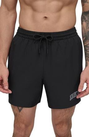 DKNY Modern Euro Swim Trunks in Jet Black at Nordstrom Rack, Size Xx-Large
