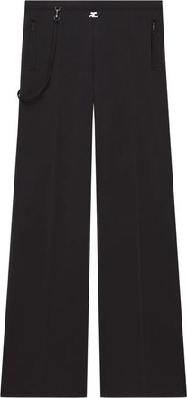 Courrèges Pantaloni sportivi con dettaglio a righe - Nero