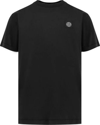 Stone Island Logo Patch T-Shirt - Heren - T-shirts - Zwart - L - Katoen - Tops