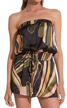 Elan Abstract Print Romper In Black Manila