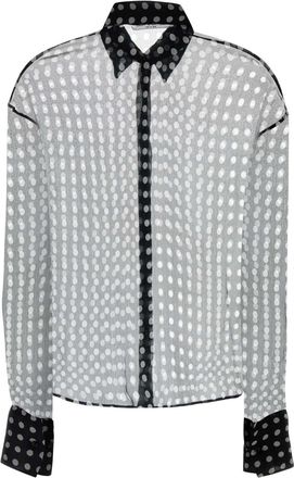 Ermanno Scervino Polka-Dot Silk Shirt - Gray