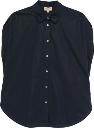Woolrich Cotton Shirt - Dames - Overhemden - Blauw - XS - Katoen - Overhemden