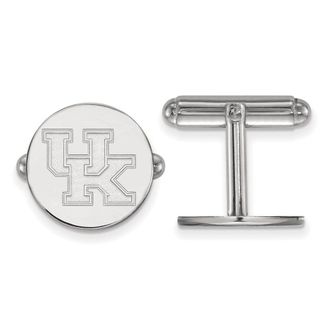 Diamond2Deal Sterling Silver Rhodium-plated Kentucky U-K Cuff Links