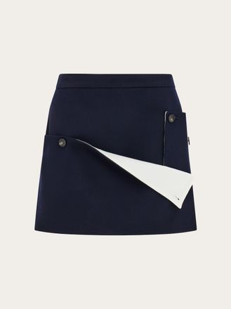 Ferragamo Women Tailored mini skirt with button detail Blue