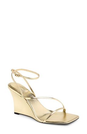 Jeffrey Campbell Highlight Ankle Strap Wedge Sandal in Light Gold at Nordstrom, Size 7.5