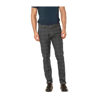 Mason's Broeken, Heren, Grijs, XL, Katoen, Slim Fit Katoenen Chino Broek met Ruitpatroon