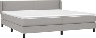 vidaXL Vidaxl - Cama Box Spring Con Colch&oacute;n Tela Gris Claro 200x200 Cm