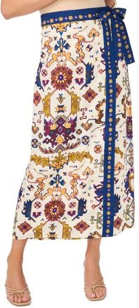 Vince Camuto Print Wrap Midi Skirt in New Ivory at Nordstrom, Size 14