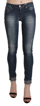 Acht Washed Low Waist Skinny Cropped Womens Trouser