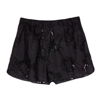 Semicouture Short Shorts, female, Black, Size: L Embroidered Poplin Shorts