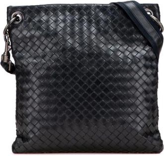 Bottega Veneta Pre-owned Woven Leather Crossbody Bag - Dames - Vintage Schoudertas - Zwart - ONE Size - Leer - Vintage