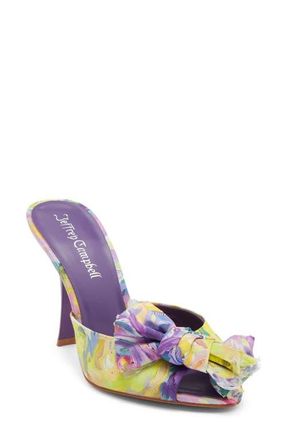 Jeffrey Campbell First Kiss Peep Toe Slide Sandal in Purple Multi Floral at Nordstrom, Size 9.5