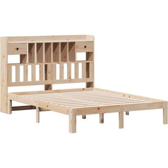vidaXL Bookcase Bed without Mattress 160x200cm Solid Wood Pine Vidaxl