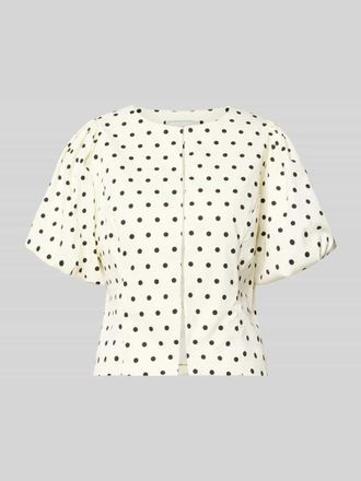 Neo Noir Neo Noir Slim Fit Bluse mit Puff&auml;rmeln Modell ANELA DOT in Weiss, Gr&ouml;&szlig;e 34