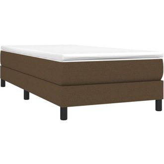 vidaXL Cama Box Spring Con Colch&oacute;n Tela Marr&oacute;n Oscuro 90x190 Cm Vidaxl