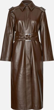 Stine Goya Womens Trenchcoat With Buckle Belt in Brown Pu - Size Medium