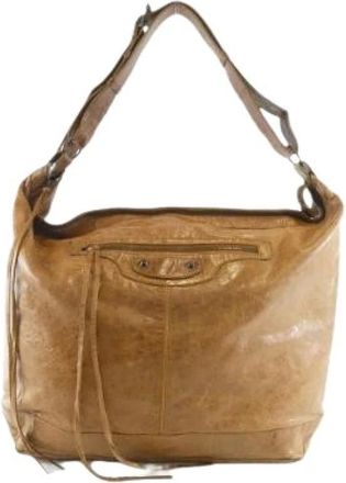 Balenciaga Pre-owned The Courier Leather Shoulder Bag - Dames - Vintage Schoudertas - Bruin - ONE Size - Leer - Vintage