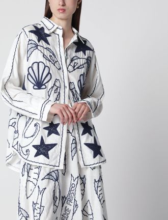 Farm Rio Shirt with marine embroidery